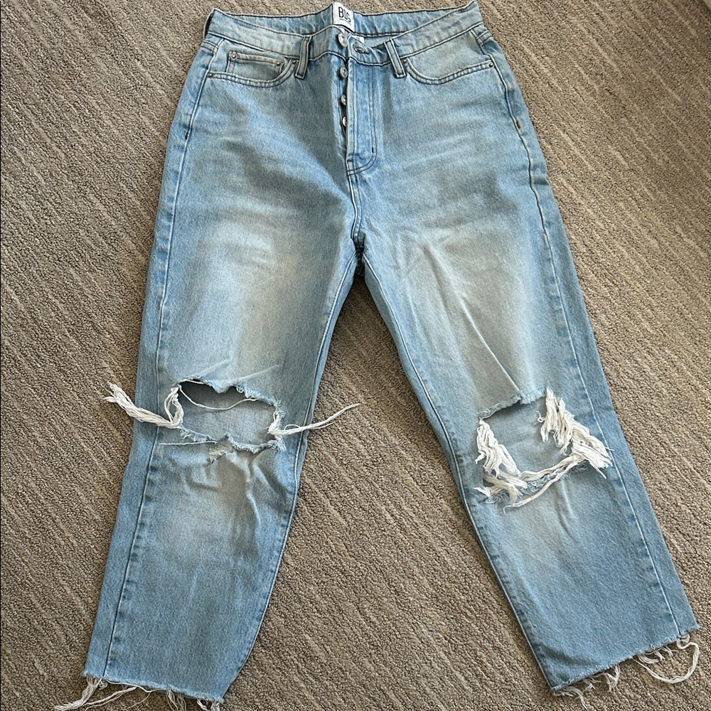 BDG Urban Outfitters Distressed Light Blue Women's Slim Straight Jeans